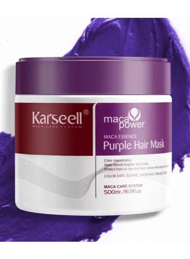 كارسيل ماسك شعر كارسيل ماكا باور الأرجواني - 500 مل | آمن على اللون، خالي من الكبريتات/البارابين - Image 1