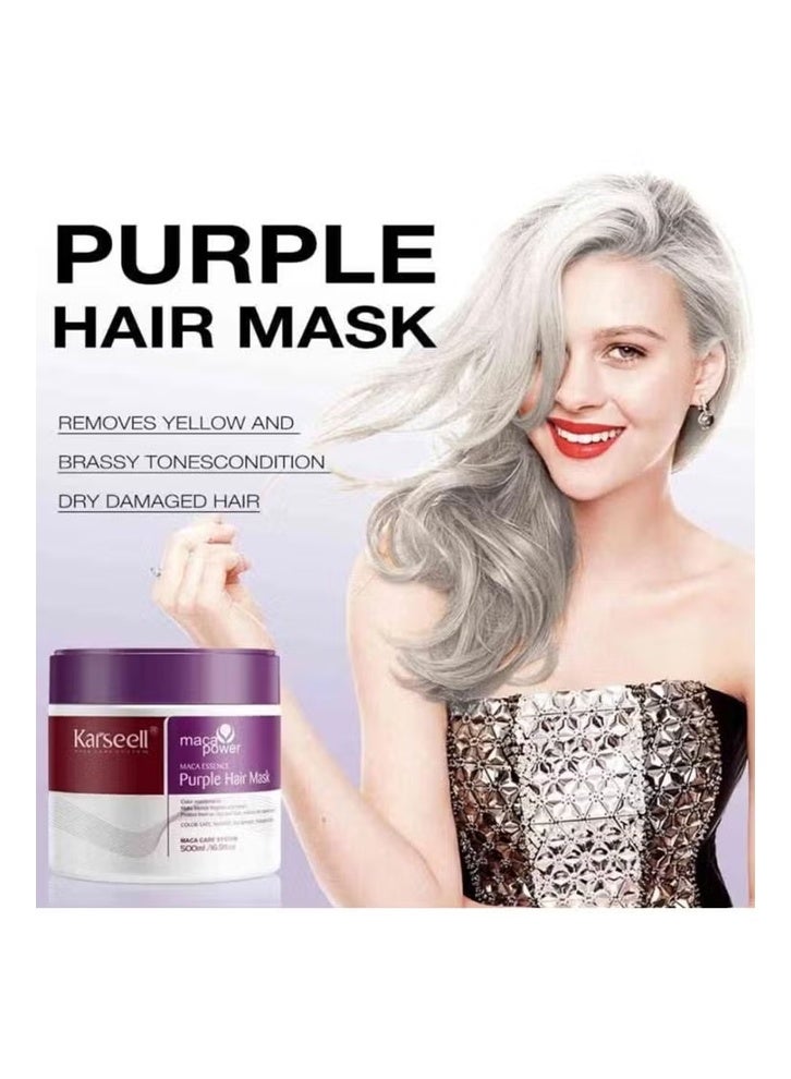 كارسيل ماسك شعر كارسيل ماكا باور الأرجواني - 500 مل | آمن على اللون، خالي من الكبريتات/البارابين - Image 2