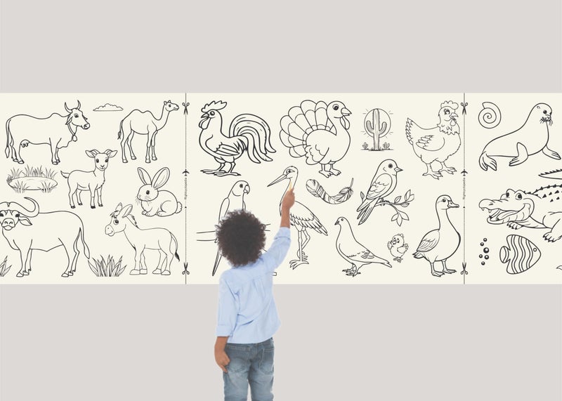 Rightcyclopedia Drawing Colouring Roll sheet for Kids Fun Large poster Graffiti Art 30cms x 350cms 11 Feet Extra Long Paper Kid Coloring scoll Colour using Pencil Crayons Made in India - Image 4