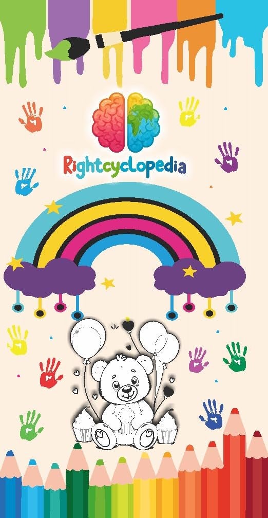 Rightcyclopedia Drawing Colouring Roll sheet for Kids Fun Large poster Graffiti Art 30cms x 350cms 11 Feet Extra Long Paper Kid Coloring scoll Colour using Pencil Crayons Made in India - Image 3