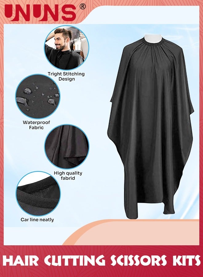 UNUNS Hair Cutting Scissors Kits,11pcs Stainless Steel Hairdressing Shears Set Professional Thinning Scissors For Barber/Salon/Home/Men/Women/Kids,Black - Image 4