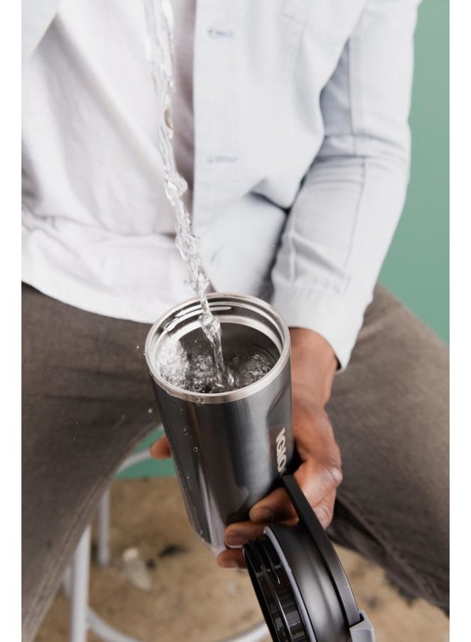 Igloo , 20 OZ Stainless Steel, Tumbler, Flip ‘n' Sip, Modern Blue - Image 2