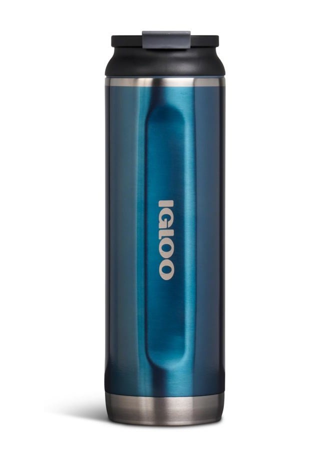 Igloo , 20 OZ Stainless Steel, Tumbler, Flip ‘n' Sip, Modern Blue - Image 1
