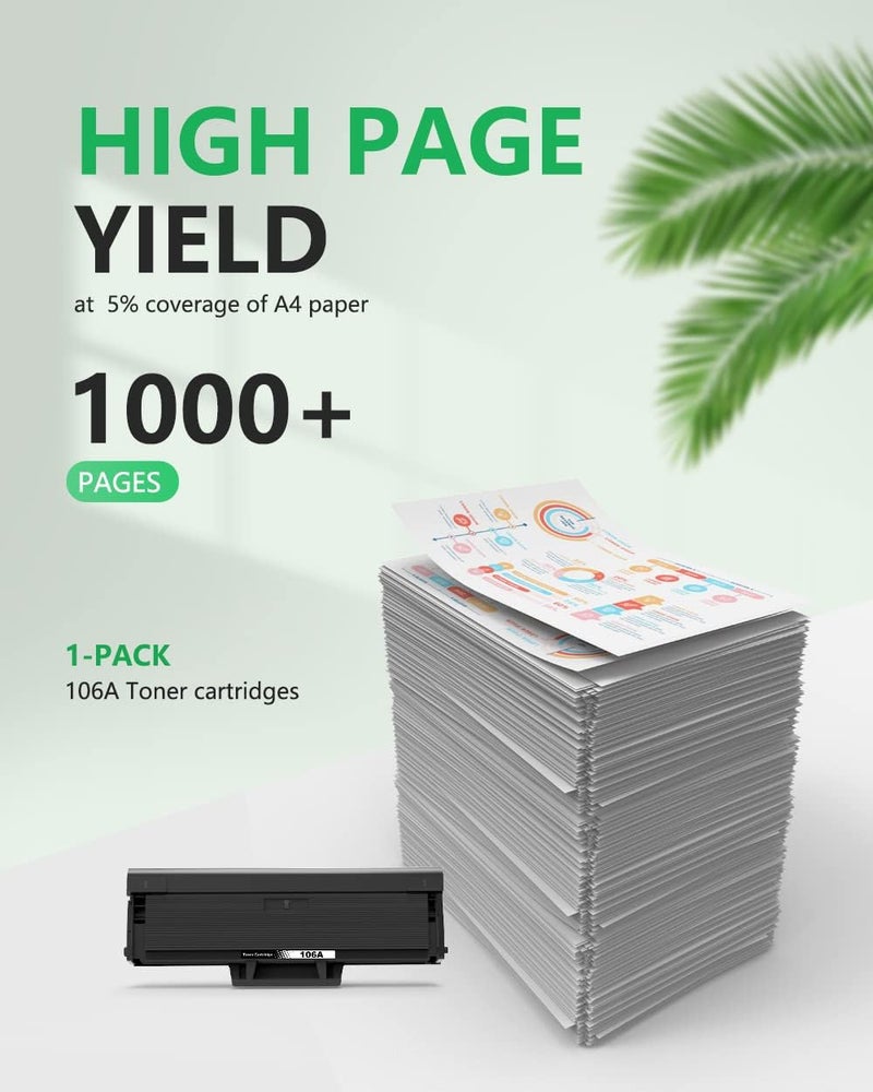 كولورفلاي خرطوشة حبر 106A متوافقة مع HP 106 A W1106A لطابعات HP Laser 107a 107r 107w MFP 135a 135r 135w MFP 135wg 137fnw 137fwg (1 أسود) - Image 3