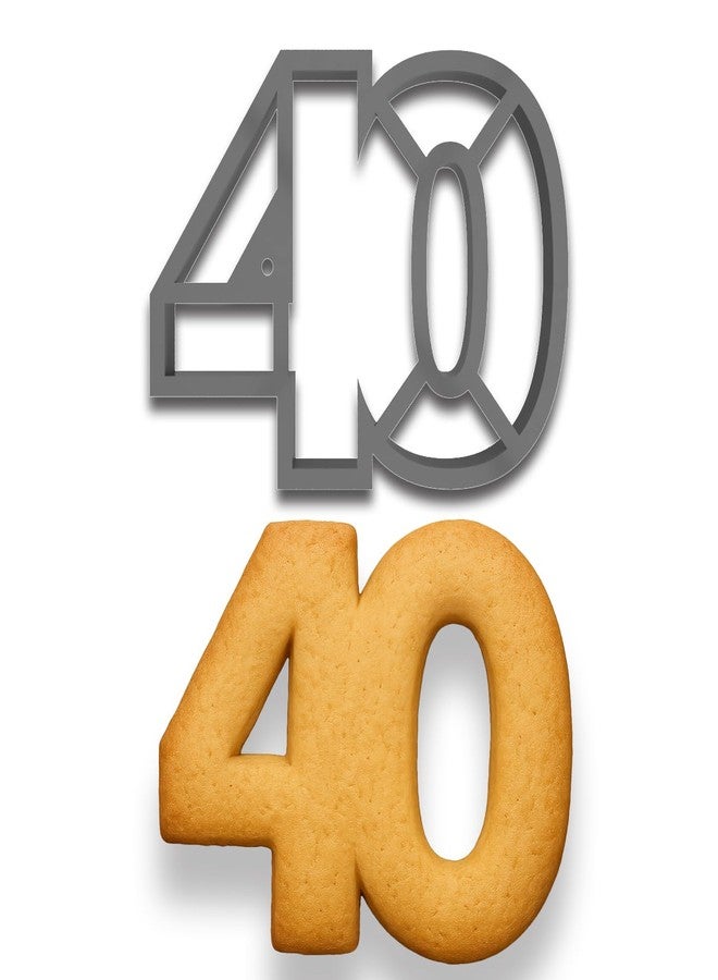 Mighty Gadget Number 40 Cookie Cutter (4x3") - Perfect for 40th Birthdays & Anniversaries (Random Color) - Image 1