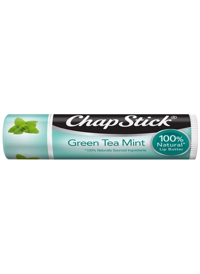 chapstick Green Tea Mint 100 Percent Natural Ingredients Lip Butter, Moisturizing Lip Balm - 0.15 Oz 