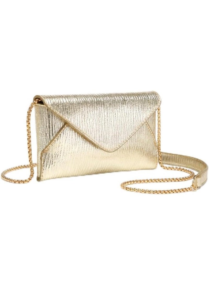 Women's envelope-style crossbody bag, chain shoulder bag, with space for phone, cards, and keys. - Image 1