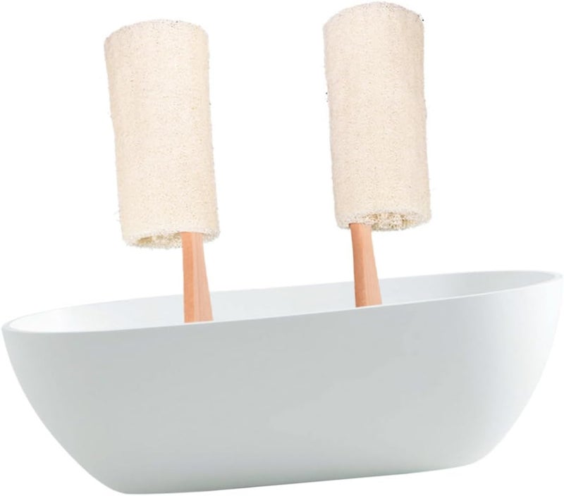 Wooden Handle Natural Exfoliating Loofah Bath Brush for Smooth for Shower Bath - Image 1
