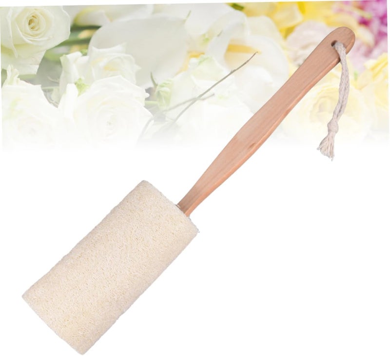 Wooden Handle Natural Exfoliating Loofah Bath Brush for Smooth for Shower Bath - Image 2