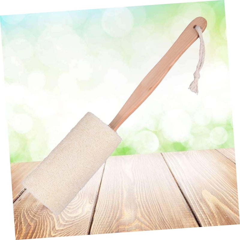 Wooden Handle Natural Exfoliating Loofah Bath Brush for Smooth for Shower Bath - Image 4