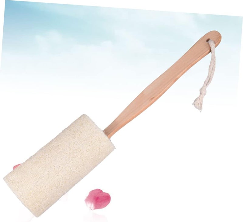Wooden Handle Natural Exfoliating Loofah Bath Brush for Smooth for Shower Bath - Image 3