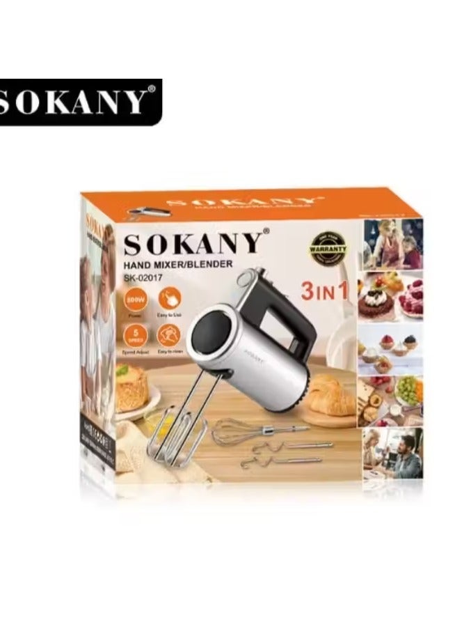 sokany Sokany 800W 3*1 Stainless Steel Egg Beater 5 Speeds Model SK-02017_ 1 Year Warranty - Image 2