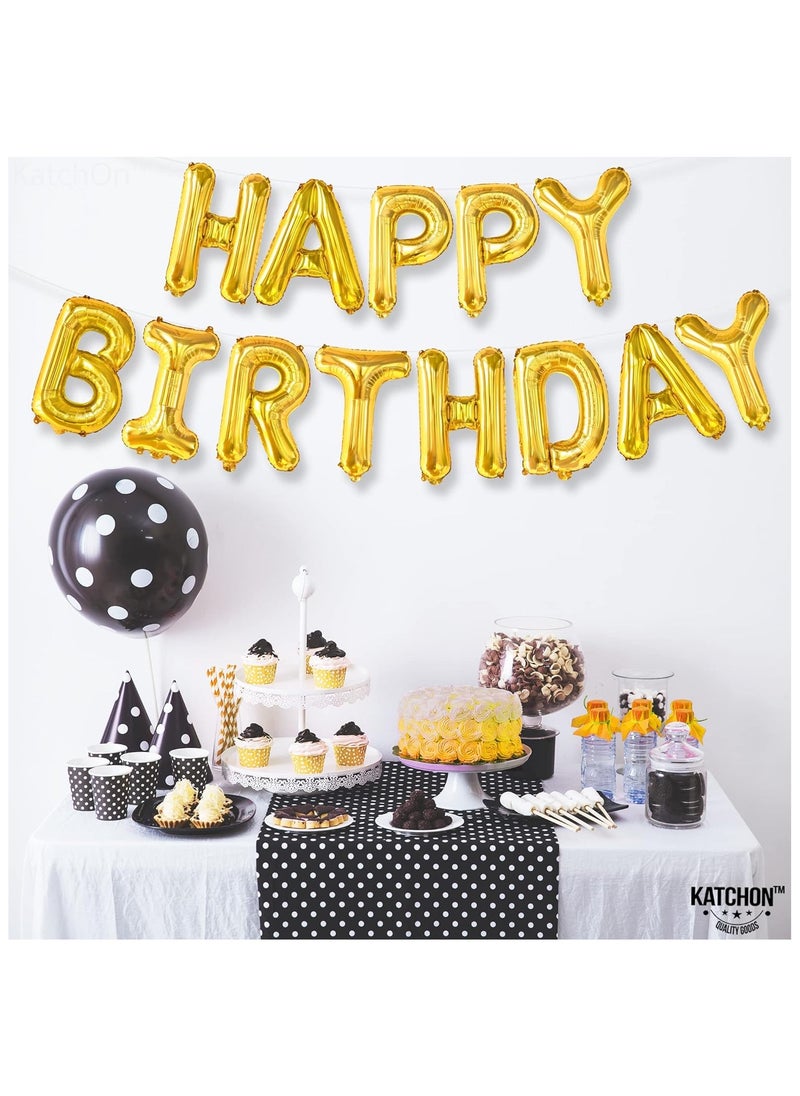 KATCHON Gold Happy Birthday Balloons Banner 16 Inch | Happy Birthday Letter Balloons for Happy Birthday Decorations  - Image 5