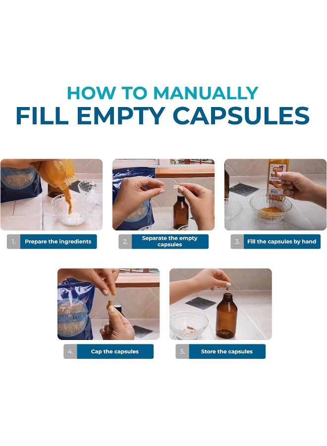 Capsuline Clear Gelatin Capsules 1000 Count for DIY Supplements - Image 4