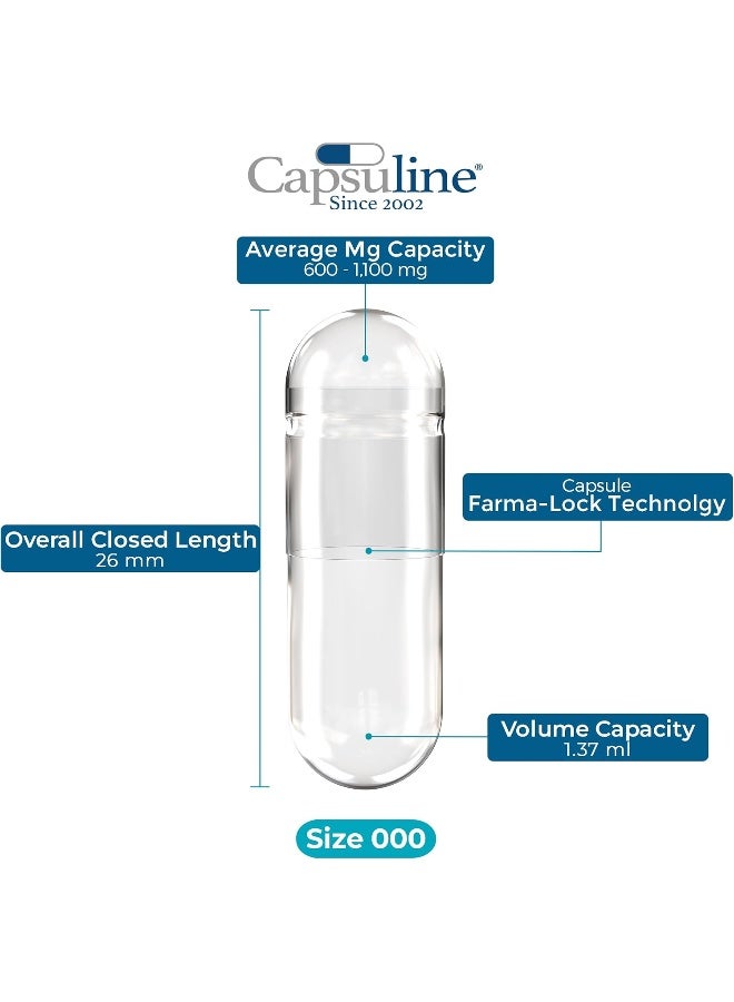 Capsuline Clear Gelatin Capsules 1000 Count for DIY Supplements - Image 2