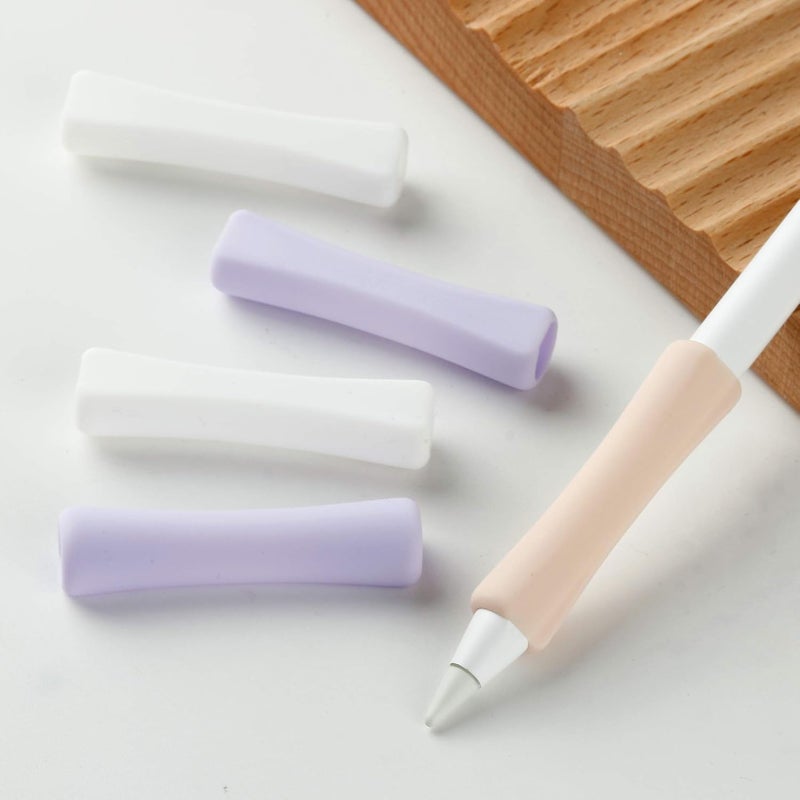 ELETIUO 3 Pack iPencil Grips Case Cover Silicone Sleeve Holder Compatible with Apple Pencil (USB-C)&Apple Pencil (2nd Generation),iPad Pro 11 12.9 inch 2018(White, Pink, Purple) - Image 5