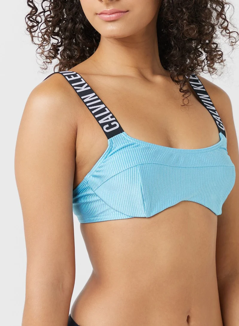 CALVIN KLEIN Logo Band Knitted Bikini Top