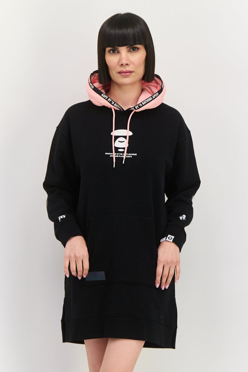 Aape By A Bathing Ape Women Sportswear Fit Long Sleeve Outdoor Dress, Black - Image 1