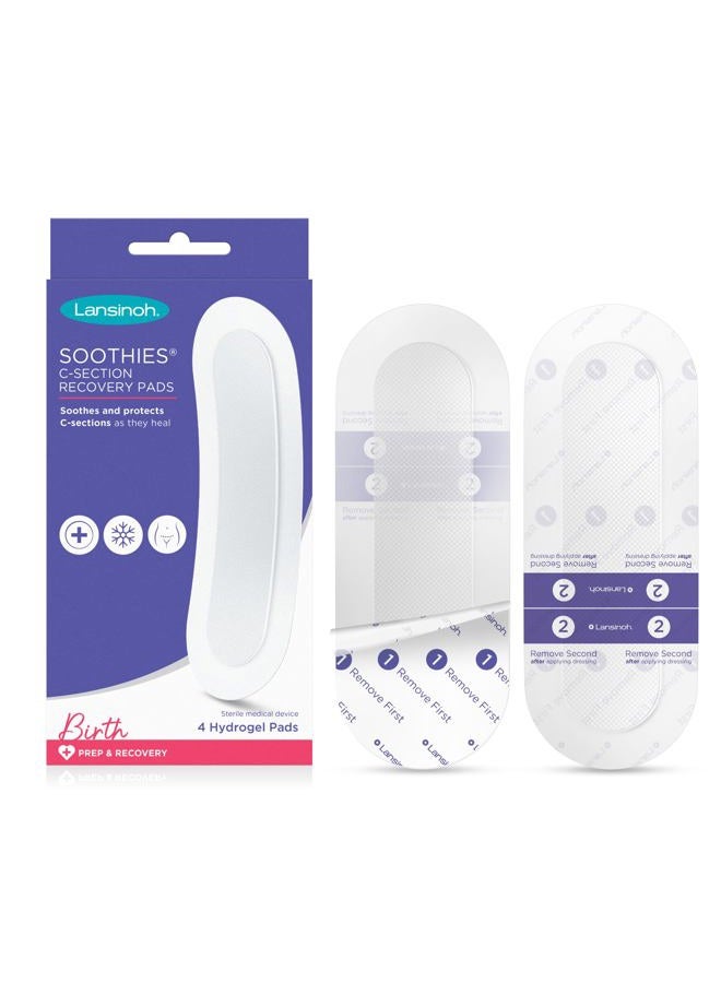 Lansinoh وسادات التعافي من العملية القيصرية، أساسيات ما بعد الولادة القيصرية، 4 وسادات معقمة توفر راحة تبريد لمنطقة الندبة، ضرورية للتعافي من العملية القيصرية، رائعة لسجل المولود - Image 1