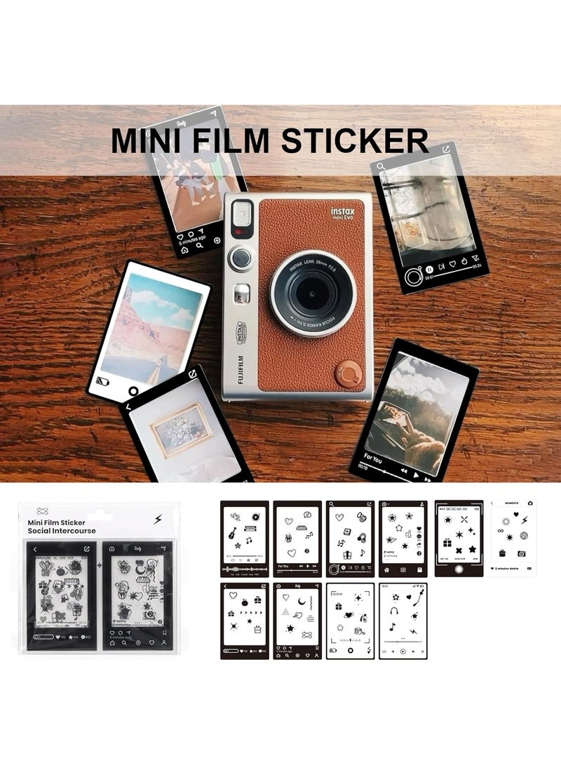 olayks Fujifilm Instax Mini EVO Camera Accessories Set, Includes Clear PVC Case Cover, Lens Cap, Brown Detachable & Adjustable Shoulder Strap With Card Bag, Album For Mini 3-Inch Film, Screen Protector, DIY Stickers (No Camera) - Image 4