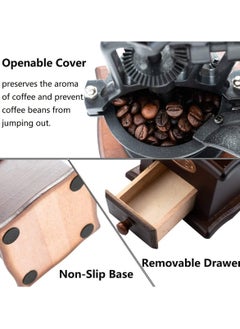 ADAK Vintage Manual Coffee Grinder With Adjustable Grind Settings, Wooden Hand Crank Coffee Mill with Cast Iron Roller And Catch Drawer, Sturdy and Durable for Office, Hotel, Home - pzsku/Z711F9DB395B3D0D1FF57Z/45/_/1739111313/974ea09e-7c6c-4b01-b0dd-107383af2c67