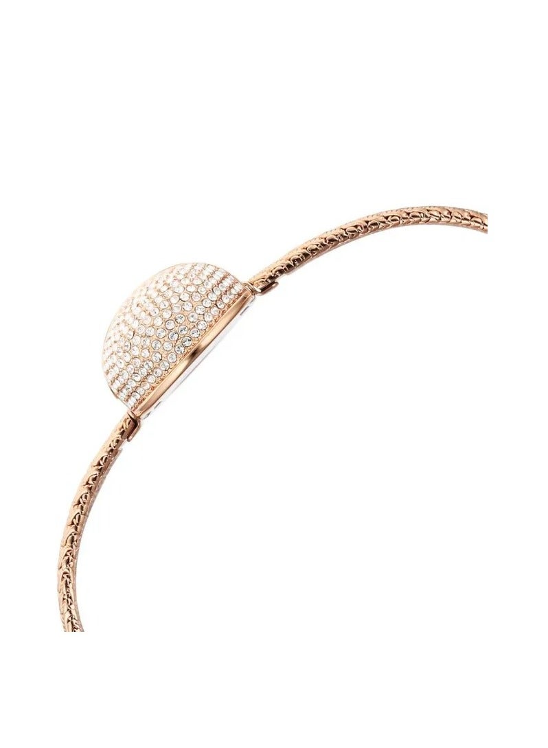 تيتان ساعة تيتان راجا كوارتز بعقارب و مينا من عرق اللؤلؤ و سوار معدني باللون الذهبي الوردي للنساء - Image 3