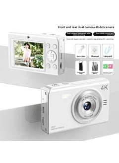 Generic HD Student Party Campus 2.4 Inch Entry Level Vintage Digital Camera Small Portable CCD Camera-Body Color:White Standard  - Image 1