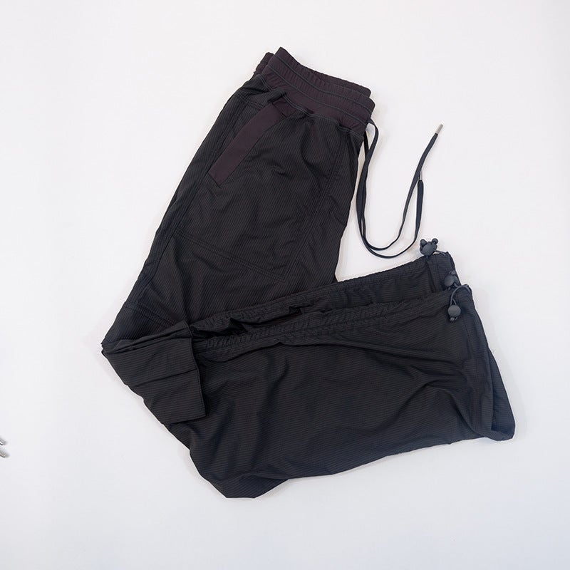 Straight Parachute Pants Thin Loose Drawstring Casual Outdoor Running Fitness Pocket Pants Trousers - Image 1