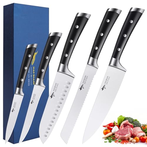 MAD SHARK Kitchen Knife Set 5 Piece,Chef Knife Set with Ergonomic Handle, Professional Ultra Sharp Kitchen Knives for High Carbon Stainless Steel Knives Set, Cooking Knives Sets with Gift Box - Image 1