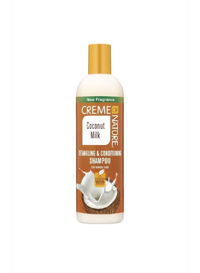 Creme of Nature Shampoo with Coconut Milk, Detangling and Conditioning Formula for Normal Hair, 12 Fl Oz (Pack of 1) - Image 1