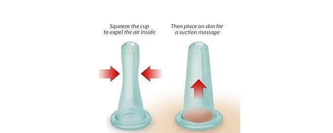 ACS Facial Cupping Set Silicone Suction Massage Cups Acupuncute Manual Therapy Face Massger, Transparent, Set of 2 - Image 2