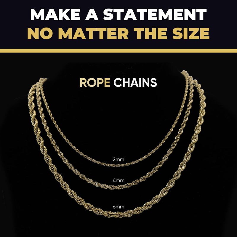 GLD Rope Chain Necklace - 2MM, 20", Real 18K Yellow Gold-Plated Rope Chain with Travel Pouch â€“ Snatch-Proof Clasp, Sweat-Proof and Fade-Resistant â€“ Lifetime Quality, Designed in Miami - Image 4