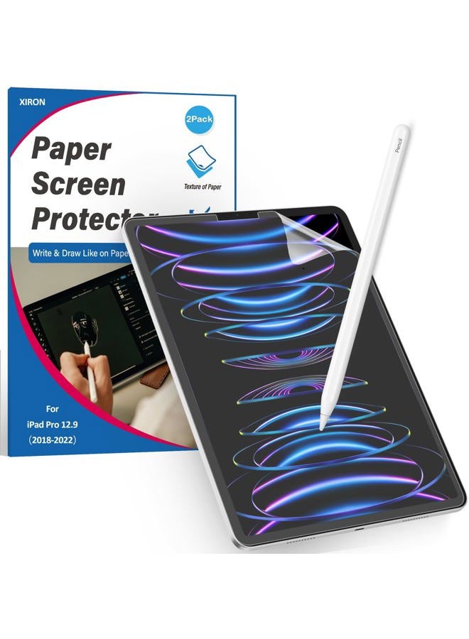 Xiron [2 PACK] Paper Screen Protector Compatible with iPad Pro 12.9 (2022&2021&2020&2018), High Touch Sensitivity No Glare for iPad Pro 12.9 Matte Screen Protector, Compatible with Apple Pencil - Image 1