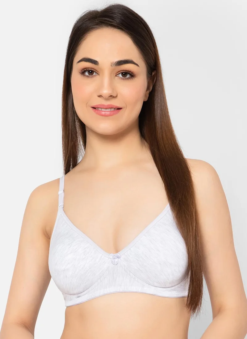 كلوفيا Clovia Non-Padded Non-Wired Full Cup Multiway T-shirt Bra in Light Grey Melange - Cotton Rich