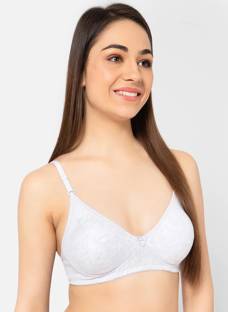 كلوفيا Clovia Non-Padded Non-Wired Full Cup Multiway T-shirt Bra in Light Grey Melange - Cotton Rich