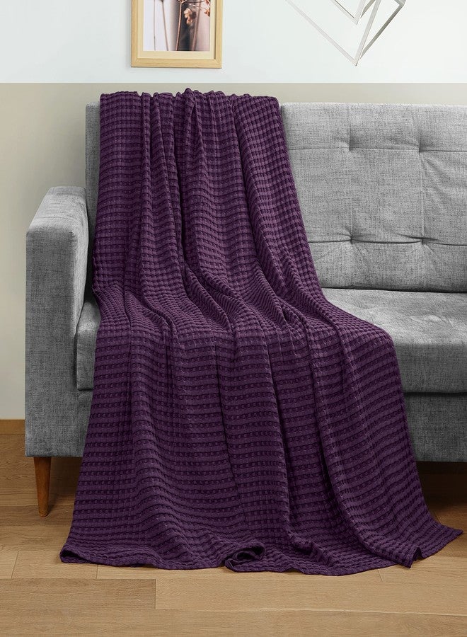 Utopia Bedding Plum 100% Cotton Waffle Blanket 300 GSM [Queen - 90x90 Inch] Soft Lightweight Breathable Bed Blanket for All Season - Image 4