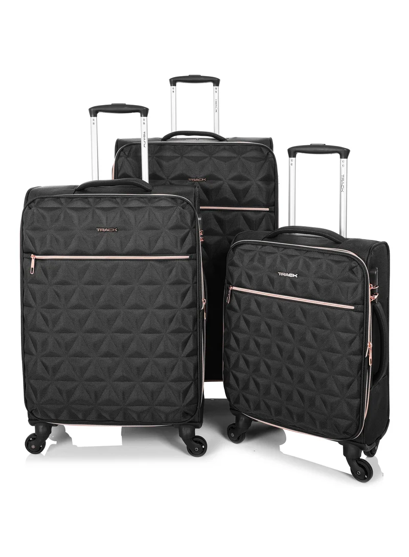 Track Track Luggage Set, Fabric Material, Travel Trolley Bag with Carry On Cabin Sizes, 3Pcs, 20/24/28 Inches, LG004/3P