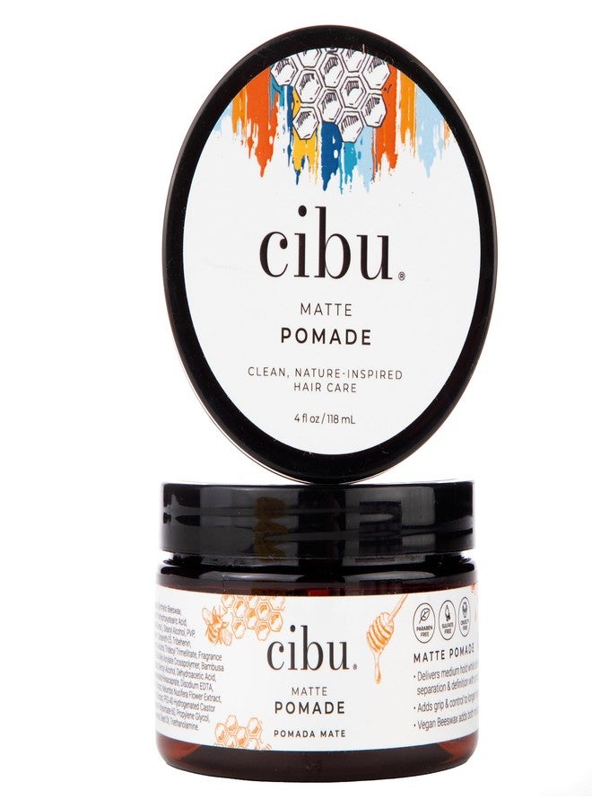 CIBU Matte Pomade - Nutrient Rich Hair Pomade for Men and Women - Long Lasting Hold Women and Mens Hair Products - Beeswax Firm Grip Control for Short Hairstyles - 4oz - Image 1