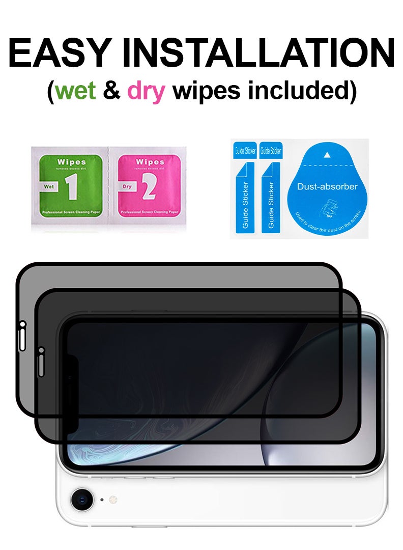 Theodor Pack of 2 Tempered Glass Screen Protector With 9H hardness For APPLE IPHONE XR 6.1 Privacy - Image 3