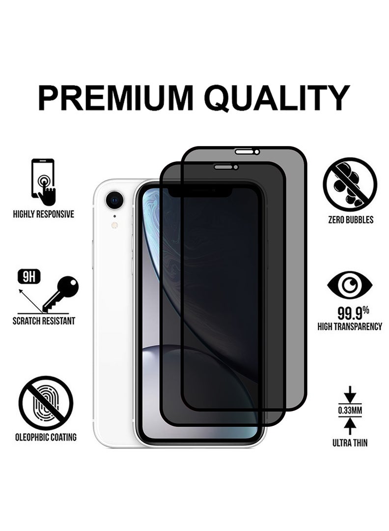 Theodor Pack of 2 Tempered Glass Screen Protector With 9H hardness For APPLE IPHONE XR 6.1 Privacy - Image 2