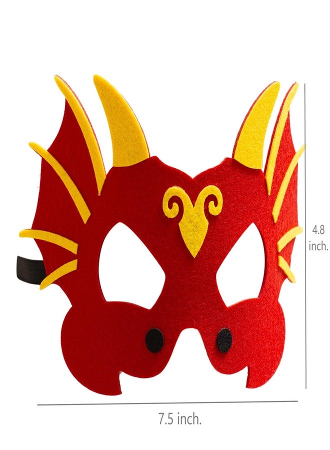 INF-STAR Dragon & Knight Felt Masks for Kids - 4 Pack Fairy Tale Costume Kit for Toddler Kids Role Play, Dress-Up, Story Time, Learning Activities & Birthday Party Favors - Image 5