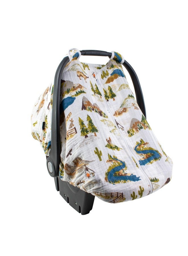 Bebe au Lait Bebe Au Lait Muslin Car Seat Cover, Wyoming - Image 1