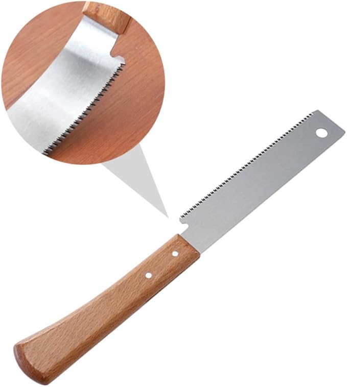 Fine Tooth Hand Saw For Precision Wood Cutting Compact Wooden Handle DIY Projects - Image 1