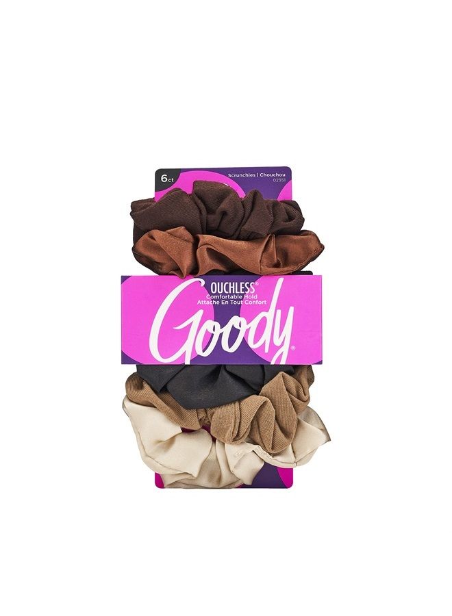 Goody Ouchless Womens Hair Scrunchie - 6 Count, Starry Night - Suitable for All Hair Types - Hair Accessories for Women Perfect for Long Lasting Braids, Ponytails and More - Pain-Free - Image 1