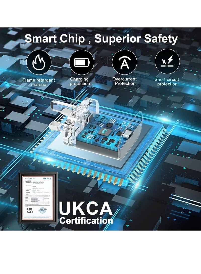 MUNTAQI For Samsung 45w Fast Charger Type C Samsung Super Fast Charger 45W with 5FT USB-C Cable*2pcs, Android Charger for Samsung Galaxy S23 Ultra/S23/S23+/S22/S22 Ultra/S22+/Note 10/20/S20 (white-2pcs Cable) - Image 3