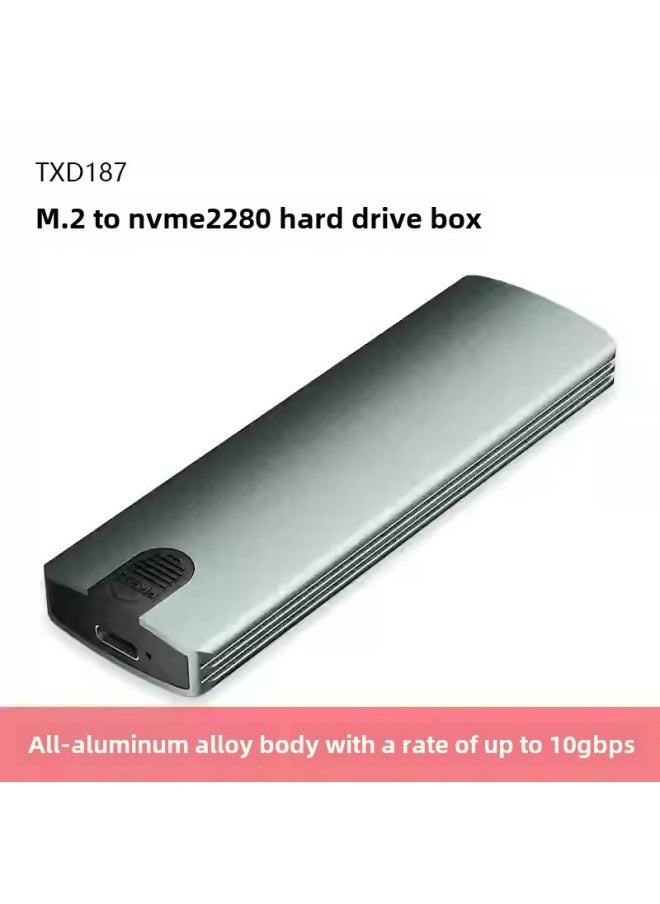 ماركة غير محددة بروتوكول Nvme 2230/42/60/80 M2 صندوق القرص الصلب المحمول ذو الحالة الصلبة لكتابة القراءة الخارجية M.2 SSD-اللون: Txd187 صندوق القرص الصلب 10 جيجا بايت في الثانية [بروتوكول m.2 Nvme] فردي 2280 خليج خالي من الأدوات  - Image 1