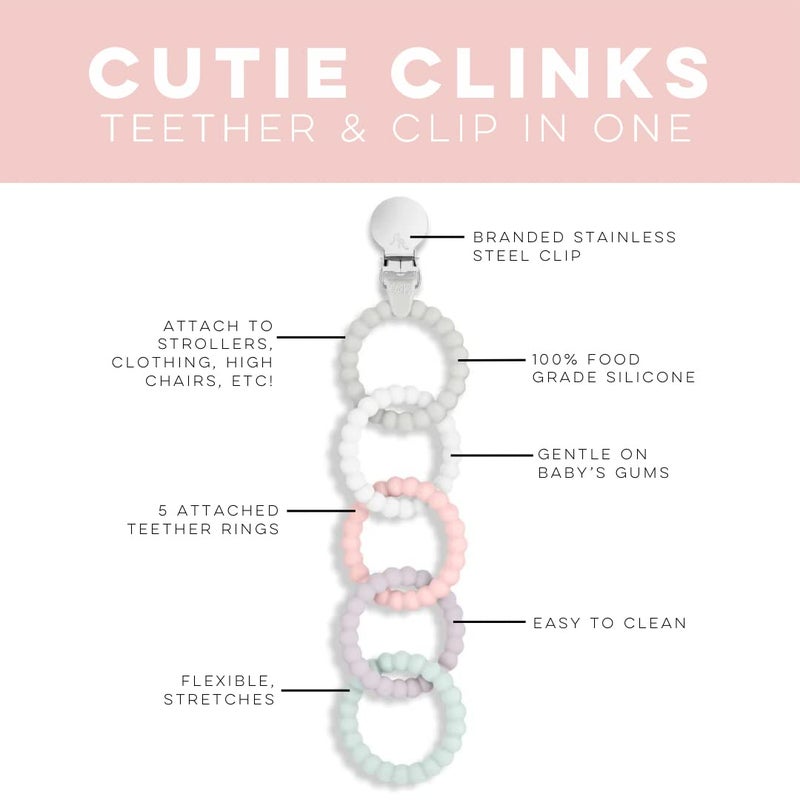 Ryan & Rose Cutie Clinks Attachable Teether Chew Toy for Babies (Precious) - Image 2