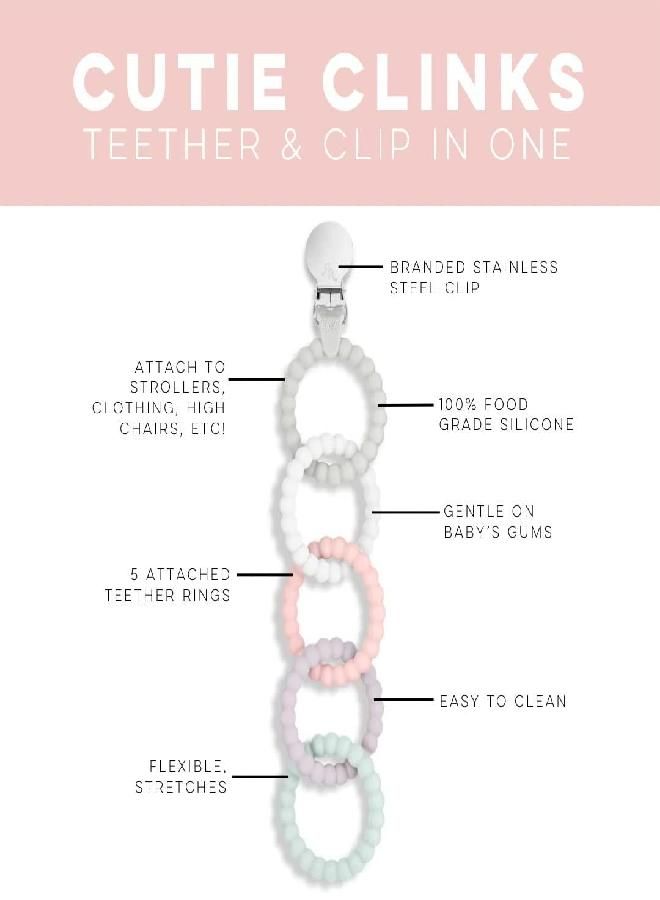 Ryan & Rose Ryan & Rose Cutie Clinks Attachable Teether Chew Toy for Babies (Precious) - Image 2