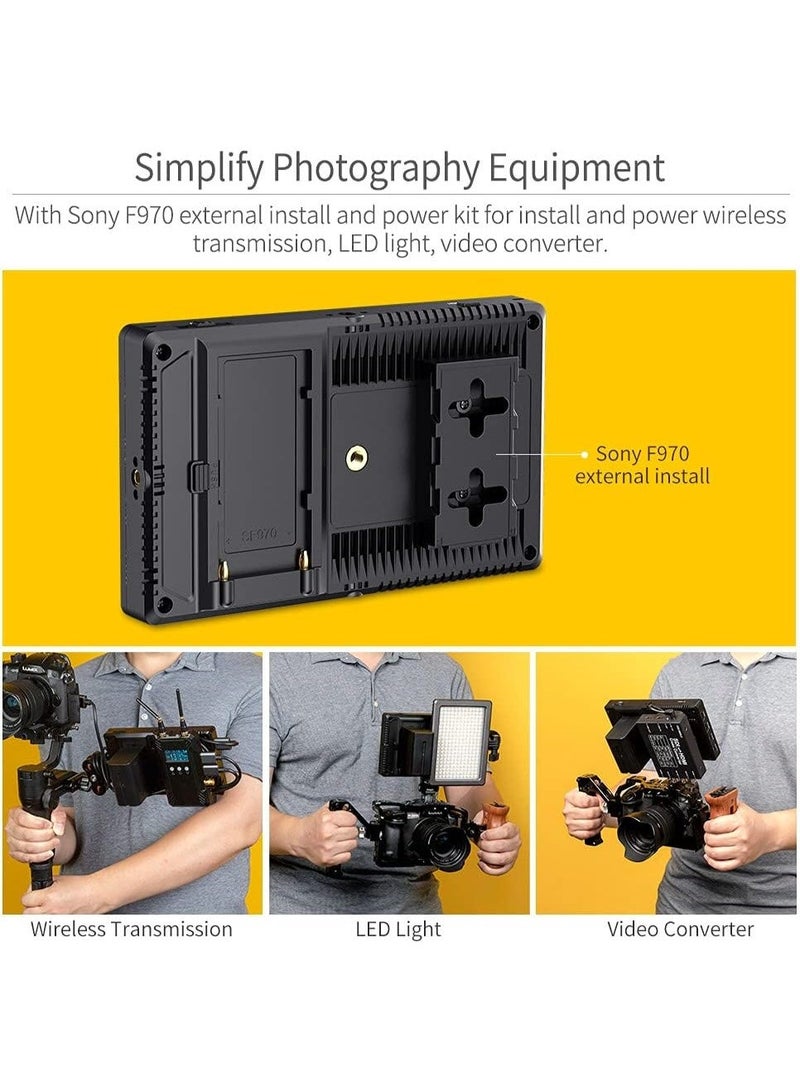 فيل وورلد شاشة فيلد FEELWORLD F7 PRO بحجم 7 بوصة تعمل باللمس لمراقبة كاميرات DSLR مع 3D LUT وHDR وWaveform ومدخل ومخرج HDMI بدقة 4K مع طقم طاقة F970 - Image 4