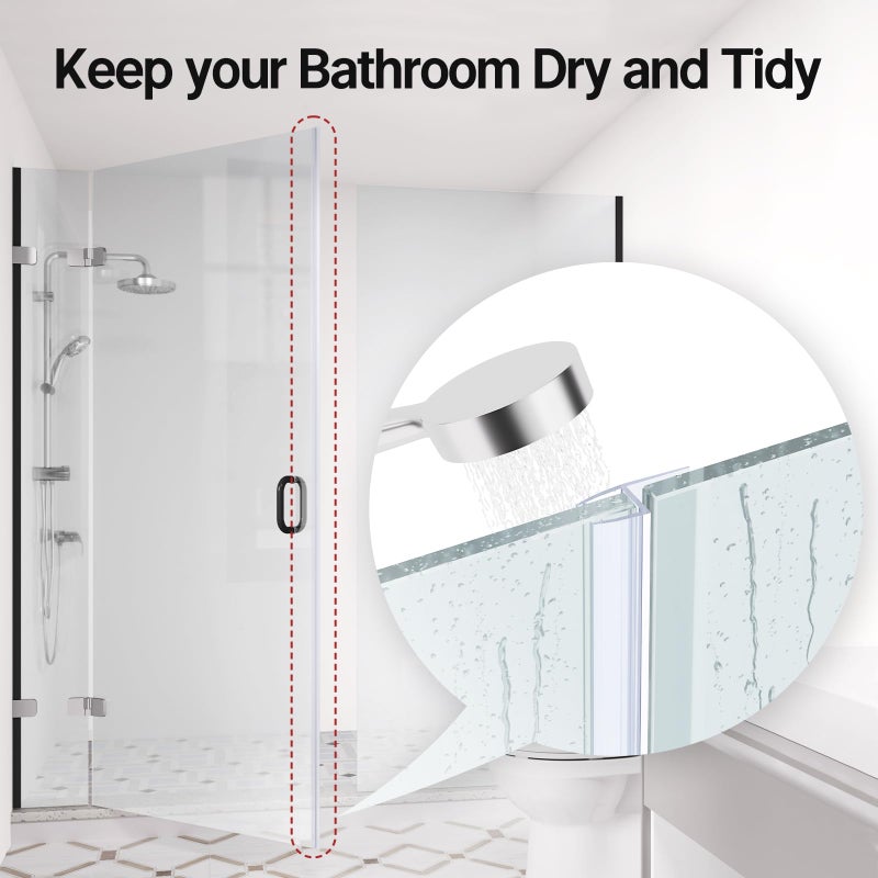 AmazerBath Shower Door Side Seal Strip (Set of 2), Frameless Glass Shower Door Seal Strip - Suitable for 3/8 Inch Glass, 78 inch - Image 3